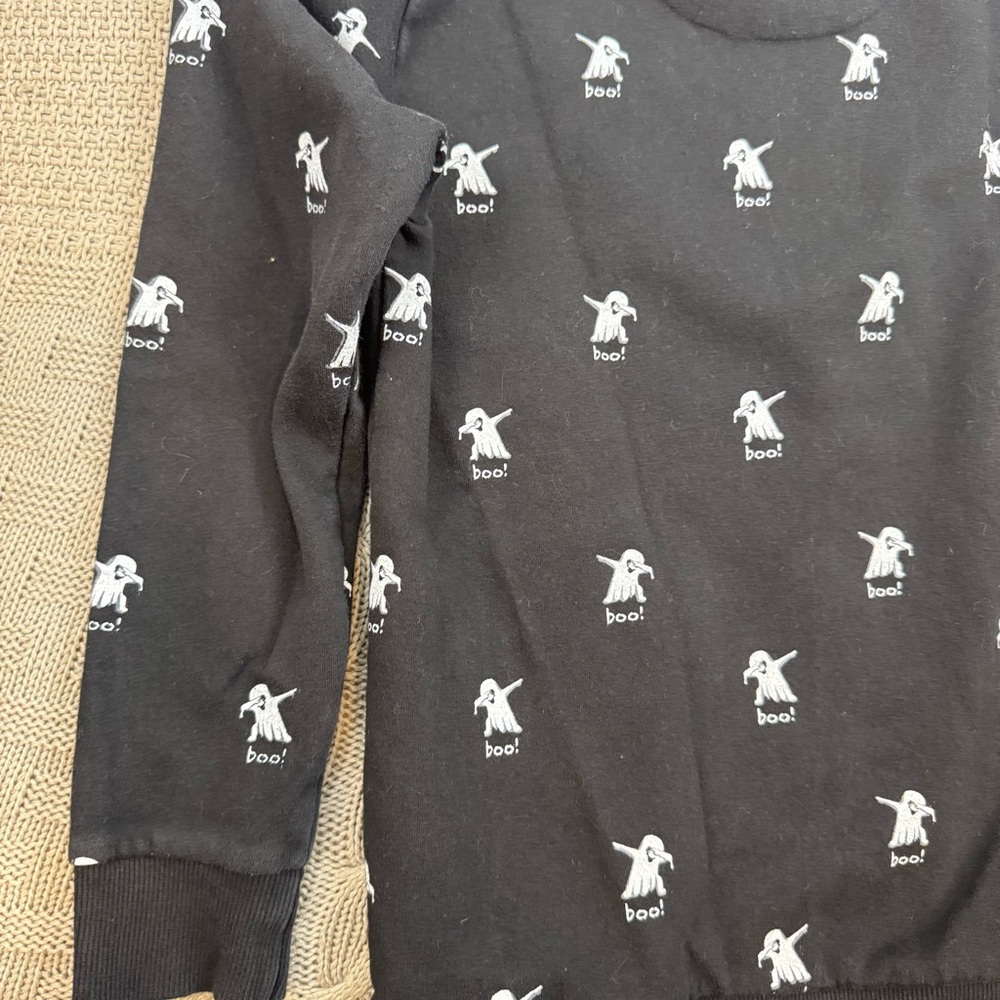 Denim & Flower Black Hoodie with Ghosts and “Boo” ~ 9/10 - Picture 9 of 11